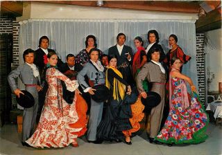 Flameco Dancers Dress Granada Jardines Neptuno Postcard Spain