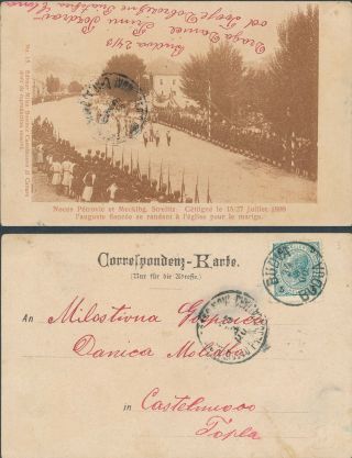 1900 Montenegro Budva Austria.  Ppc Royal Wedding Petrovic & Mecklenburg Strelitz