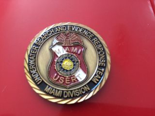 Fbi Miami Underwater Search & Evidence Response Unit Police Challenge Coin Dive