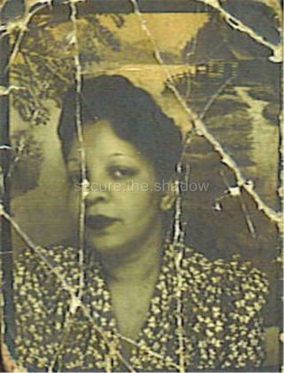 Vintage Photobooth Photo: Winsome Black African American Woman In Floral Dress