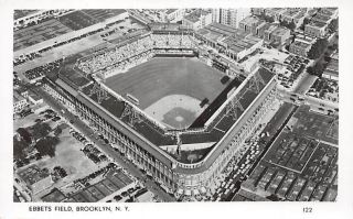 Brooklyn,  Ny,  Ebbets Field Baseball Park Overview,  Real Photo Pc C 1930 - 40 