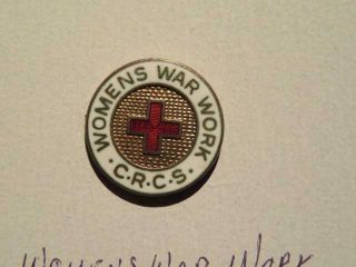 Crcs Canadian Red Cross Society Wwii Era Sterling & Enamel Lapel Pin Women 