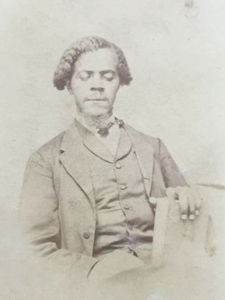 1870s Cdv Photo Of A Blind Black Man Pontiac Michigan African American Album