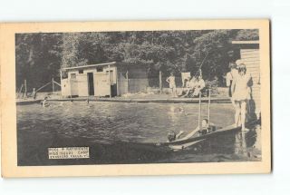 Enosburg Falls Vermont Vt Postcard 1965 Missisquoi Camp Pool And Bathhouse