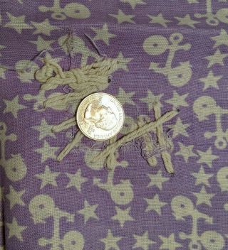 Vintage Feed Sack Lavender With Anchors and Stars Cotton Quilting Sewing Fabric 4