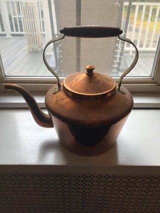 Vintage Antique Cool Copper Kettle Made In Italy Fine & Rustic Look