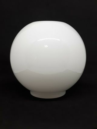 White Opal Glass Ball Shade Parlor Banquet Gwtw Oil Lamp 4 " Inch Fitter