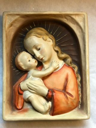 Rare Hummel 48/2 Goebel Mother Mary & Baby Jesus - Wall Hanging Plaque