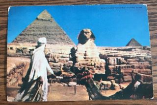 1952 Dear Doctor Pfizer Sphinx And Pyramids At Gizen,  Egypt Medical Ad Postcard