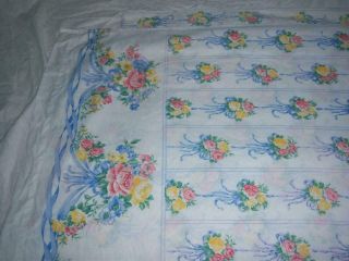 Vintage 4pc Cannon Cotton Fresh King Size Flat - Fitted - 2 Pillowcases Bouquet