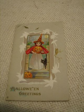 Vintage Antique Halloween Postcard Embossed