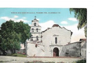 Mission San Diego Of De Alcala,  California,  Mailed In 1942