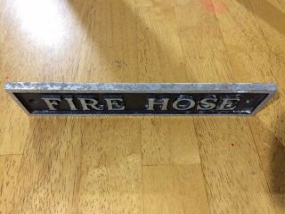 Vintage 1960s Aluminum FIRE HOSE Plaque firefighter history antique 4