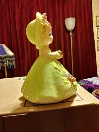 VINTAGE Happy Birthday Sweet Girl Figurine JOSEF ORIGINALS Green W/Present 4