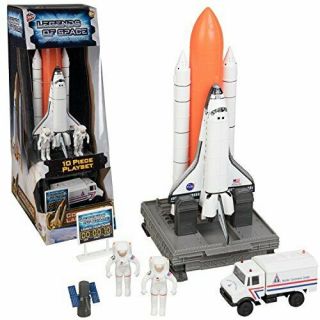 Space Shuttle And Toy Rocket Ship Set - 10 Piece Complex 39 Launch Site With Ast