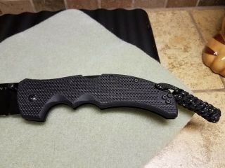 Cold Steel Knife Model Recon 1 Folding Blade 4 inch Black Blade with lanyard 2