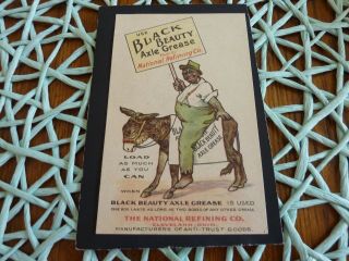 Black Americana Advertising Postcard - - Black Beauty Axle Grease