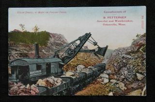 1910 Bucyrus 95t Shovel Panama Canal B.  Pettersen Jeweler Ortonville Mn Postcard