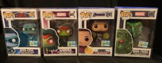 Sdcc 2019 Funko Pop Marvel Set Of 4 Bobble Heads W/official Sdcc Stickers
