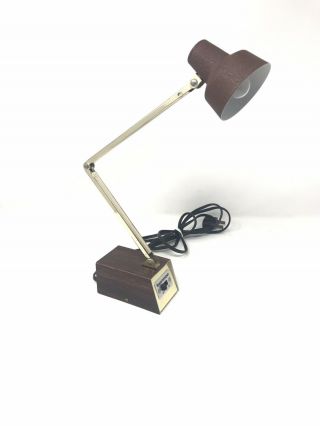 Vintage Mid - Century Modern Brown Tensor Desk Lamp - And