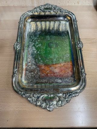Vintage Rectangle Silver Plate Tray Rectangular Candy Dish Nuts Trinkets
