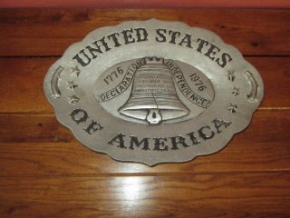 Pewter Tray United States Declaration Of Independence 1776 1976 Liberty Bell