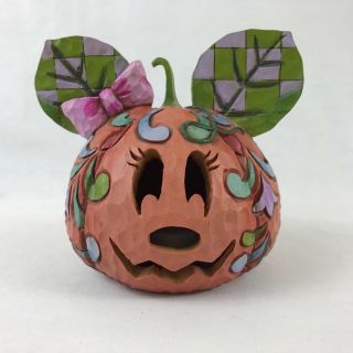 Jim Shore Disney Halloween Magic Minnie Pumpkin Head Video Jack O Lantern