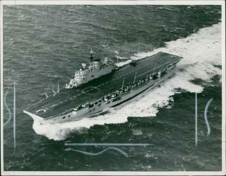 Ship Hms Eagle,  The Aircraft Carrier Eagle.  - Vintage Photo