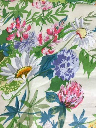 Vtg Fabric Sample Thorp Fiori Di Campo Hand Print Cotton Chintz Floral 54 X 24
