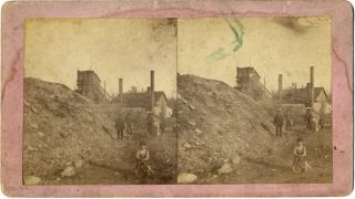 C.  1875 Moore Corunna Michigan Mine Mill W/ Miners,  Child Labor