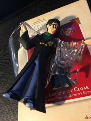 2002 Hallmark Harry Potter The Invisibility Cloak Ornament Orig Package & Insert
