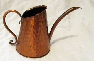 Vintage Hammered Gregorian Solid Copper Watering Can Pitcher Marked 5 " High