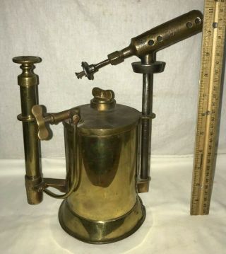 Antique Brass Torch Blowtorch Sun Vapor Street Light Co Canton Ohio Vintage Tool