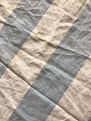 Vintage Cotton Camp Reversible Blanket Blue Stripe 150” X68” Extra Long Cutter 3