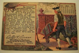 Vint.  1912 March Color Advertising P/c - Somerville,  N.  J.  Hardware Store