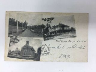 West Grove Pa Postcard Pennsylvania House Building Undivided