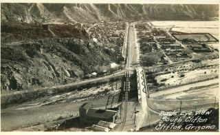 Birdseye View Clifton Arizona 1920s Mining Rppc Photo Postcard 7951