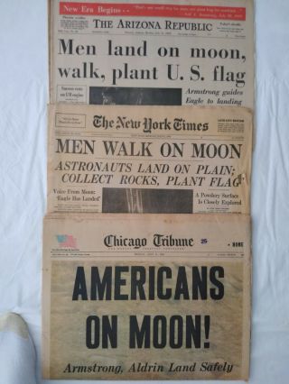 50 Year Anniversary - Apollo 11 Moon Landing - 1969 - 11 Newspaper Package
