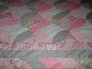 Vintage Hand And Machine Stitched Colorful Quilt/comforter,  86 " Square