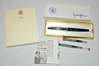 President Lyndon Johnson White House Eversharp Pen Presidential Seal Stationary