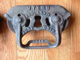 ANTIQUE F.  E MYERS SURE GRIP PULLEY HAY TROLLEY - ANTIQUE PULLEY 2