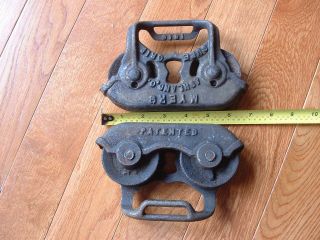 ANTIQUE F.  E MYERS SURE GRIP PULLEY HAY TROLLEY - ANTIQUE PULLEY 7