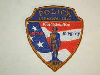 Vintage Doylestown Ohio Police Professionalism Service Integrity Iron On Patch