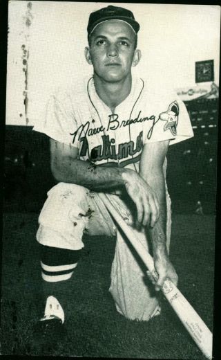 1960 J D Mc Carthy Baseball Postcard Marv Breeding Baltimore Orioles Rookie Year
