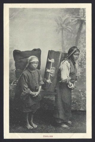 India Darjeeling Woman Coolies Vintage Postcard