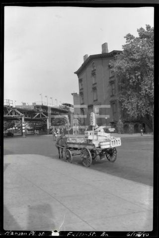 1940 Railroad Station Hanson Pl @ Fulton St Brooklyn Nyc Old Photo Negative U135