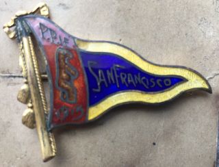 GREAT 1915 Panama - Pacific International Expo Enamel Pennant Brooch from SF PPIE 3