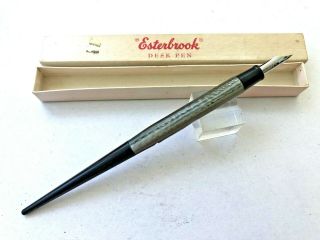 Vintage Green Mottled Esterbrook Fountain Desk Pen With 9555 Fine Master Nib