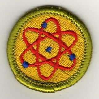 Atomic Energy Merit Badge,  Type G,  Cloth Back (1964 - 1971),