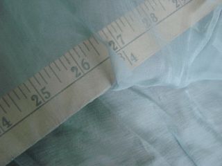 Vintage 50s Fabric Powder Blue Silk Chiffon Sheer 46 " X 4 Yards Crinkle